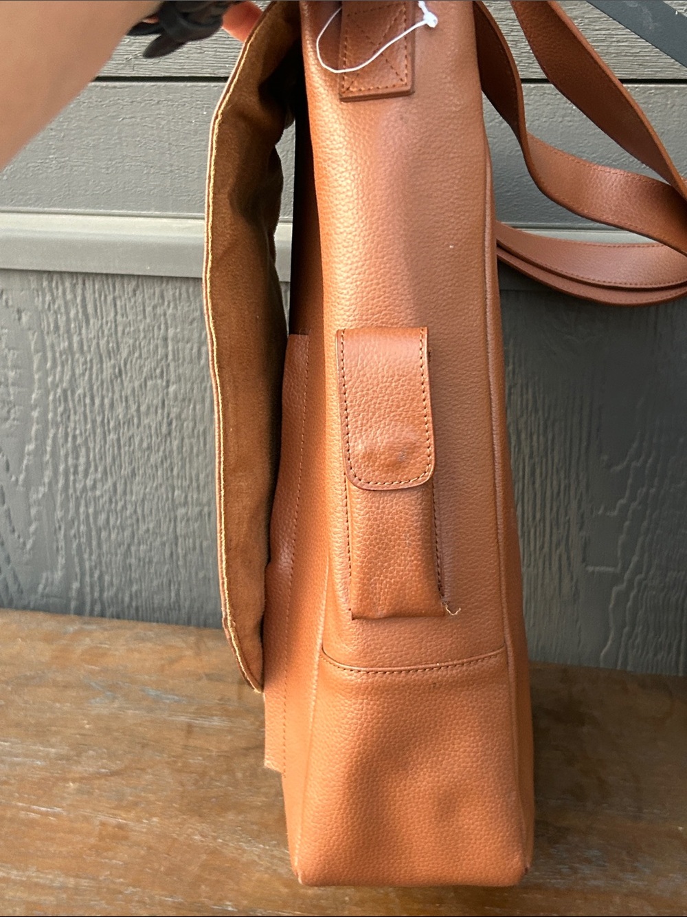 Primewear Women's Tan Leather 2 Wine Bottle Backpack with corkscrew - Picture 9 of 17
